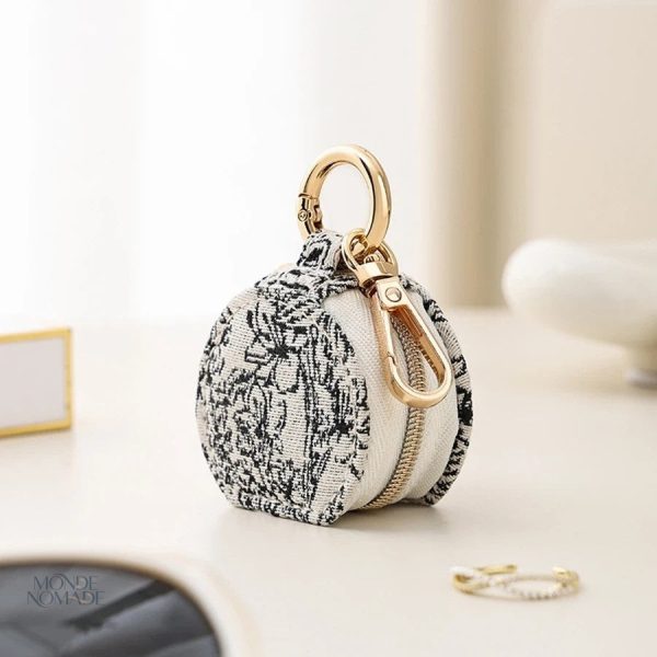 Petit organisateur de bijoux portable avec porte-clé