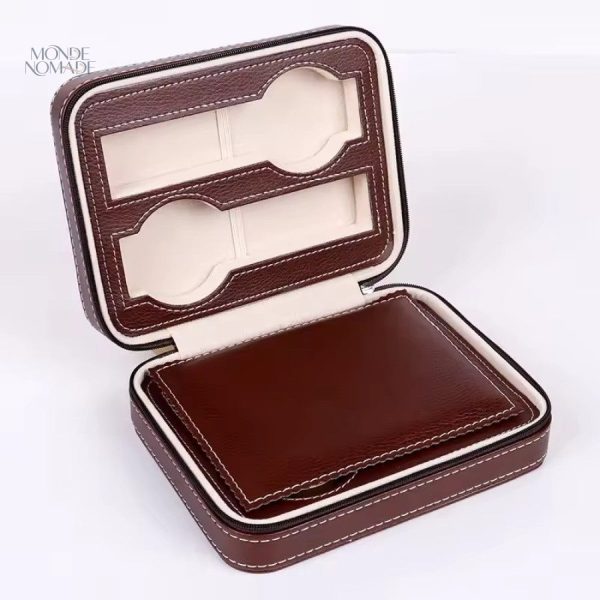 Boîte à montres de voyage élégante et fonctionnelle
