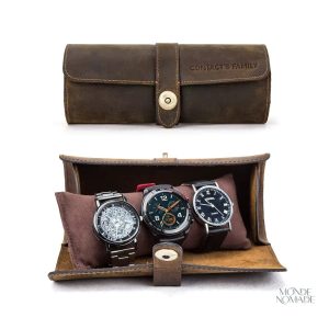 Boîte à Montres de Voyage en Cuir – 3 Montres