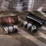 Stylé étui de voyage pour montres en cuir, capacité 3 montres