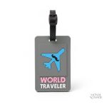 Étiquette de valise motif avion - World Traveler