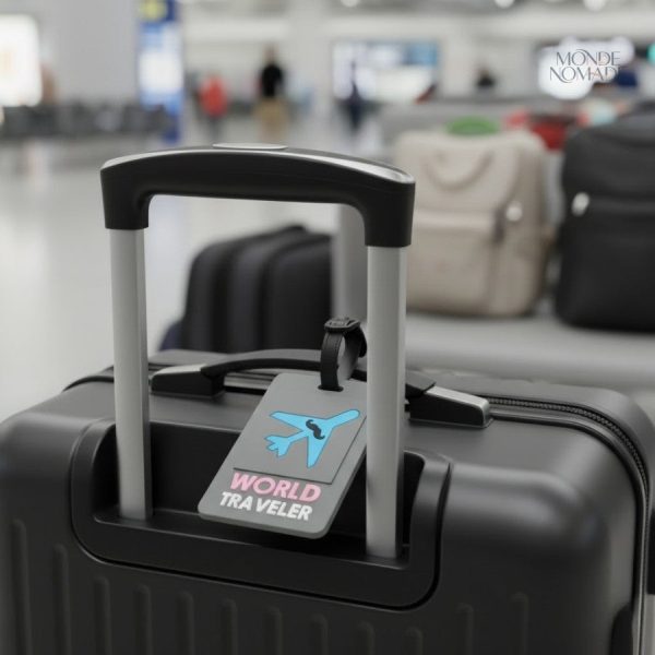 Étiquette pour valise au style unique pour globe-trotteurs