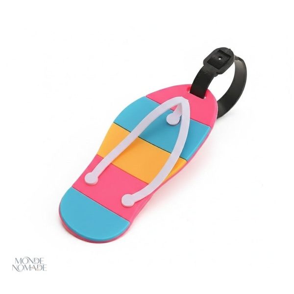 Étiquette pour valise design Tong de plage
