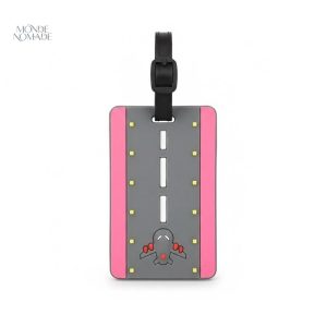Étiquette de valise motif piste d'aéroport colorée