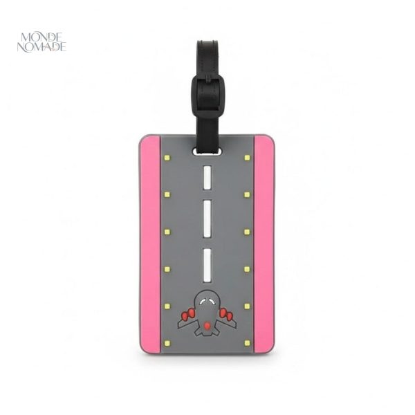 Étiquette de valise motif piste d'aéroport colorée