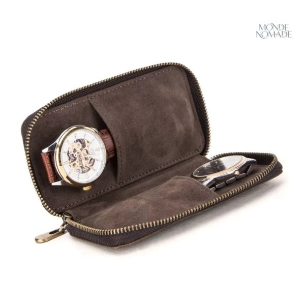Accessoire de voyage pour montres en cuir stylé et pratique