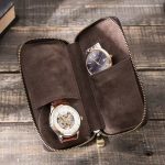 Étui de rangement pour montres en cuir de luxe portable