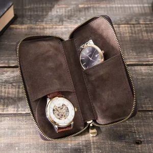 Étui de rangement pour montres en cuir de luxe portable