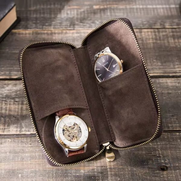 Étui de rangement pour montres en cuir de luxe portable