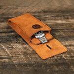 Étui pour montre en cuir suédé de qualité