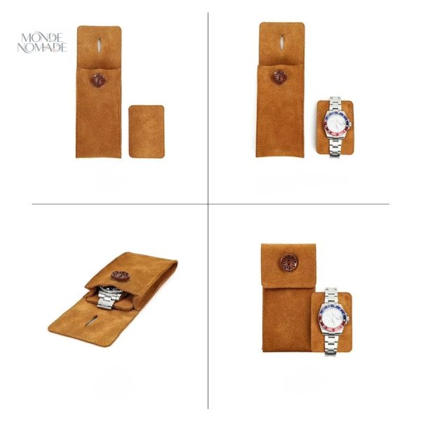 Accessoire chic pour montre en cuir suédé