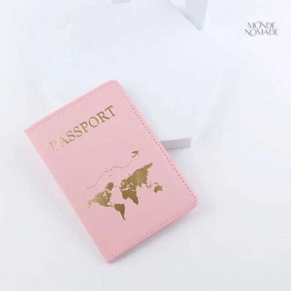 Étui passeport décor carte monde