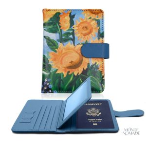 Étui Passeport Fleurs, élégant et pratique pour voyages