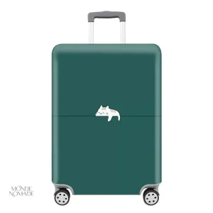 Housse de protection valise pour chat verte