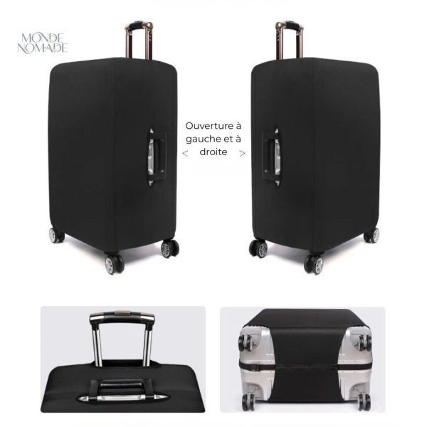 Housse de protection pour valise, design élégant noir