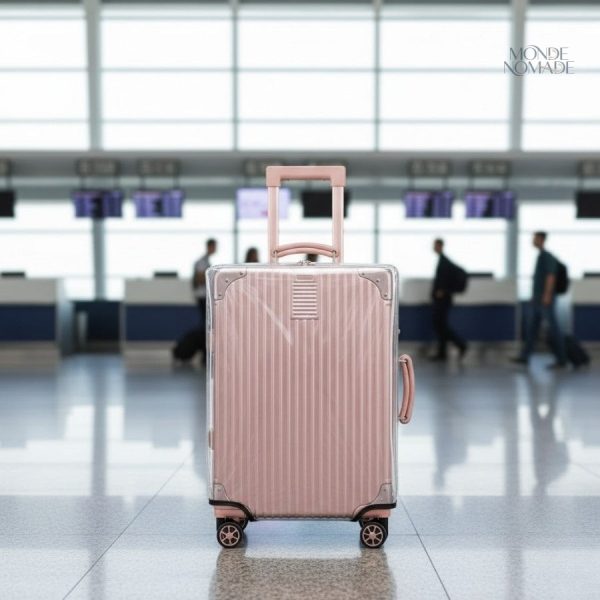 Protection de valise en matière transparente, accessoire utile