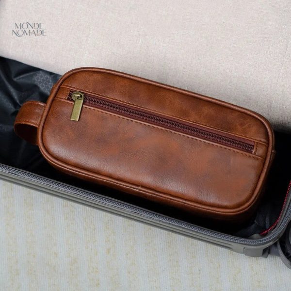 Trousse de toilette en simili pour rangement facile