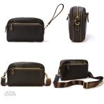 Pochette de voyage fonctionnelle en cuir pour homme