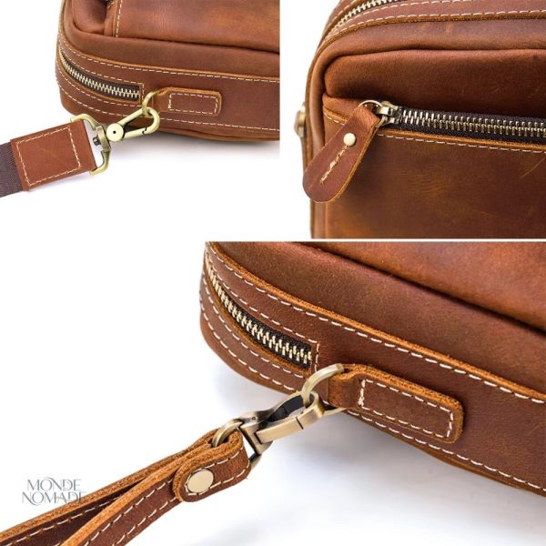 Trousse à cosmétiques en cuir pour homme moderne