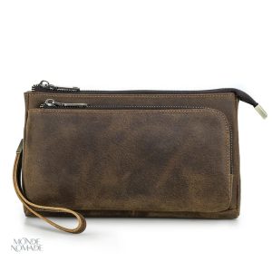 Pochette à main en cuir pour homme