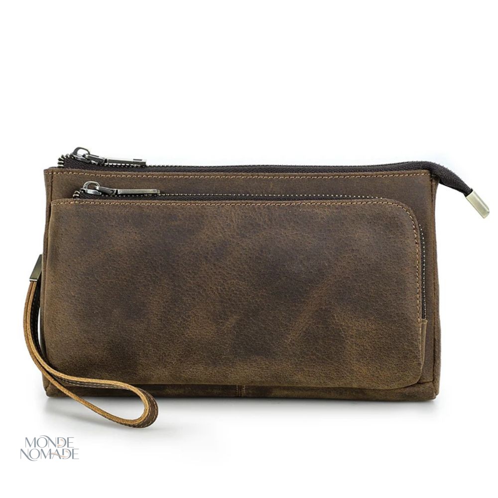 Pochette à main <br> pour homme en cuir