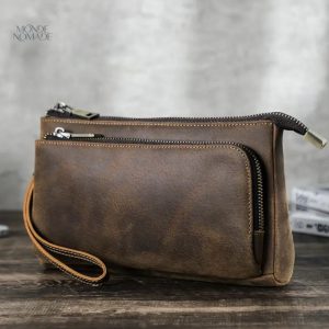 Trousse de toilette en cuir pour homme élégante