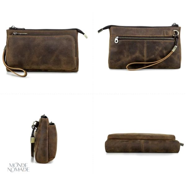 Accessoire en cuir pour soins d'hommes