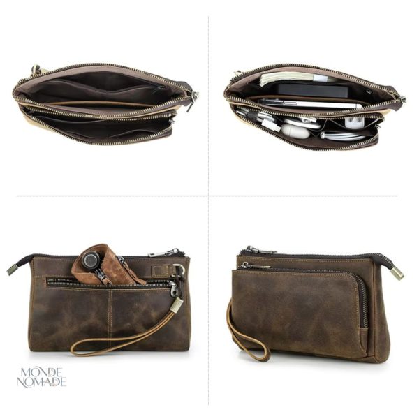 Pochette homme en cuir, style et fonctionnalité