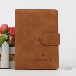 Accessoire de voyage en cuir pour passeport et billets