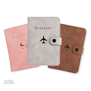 Porte-passeport en cuir pour femme