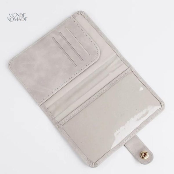 Accessoire de voyage, porte-passeport en cuir féminin