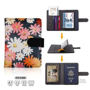 Protège-passeport à fleurs, accessoire pratique et décoratif