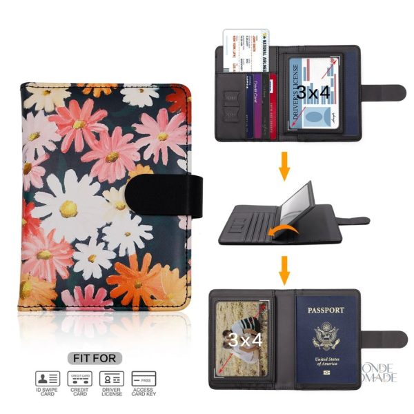 Protège-passeport à fleurs, accessoire pratique et décoratif