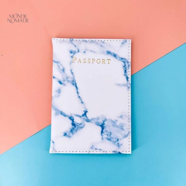 Porte-passeport avec finition marbre stylée