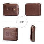 Portefeuille compact pour voyages en cuir