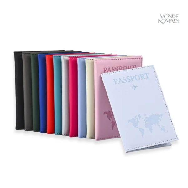 Protège-passeport carte du monde