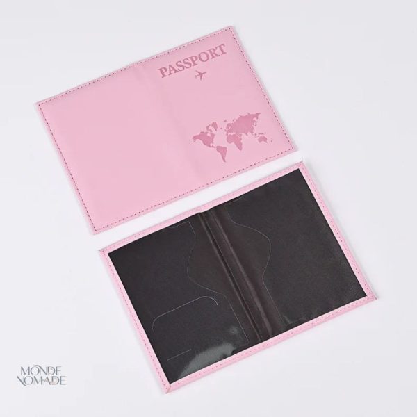 Protège-passeport illustré carte du monde