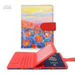 Protège-passeport à fleurs colorées et tendance