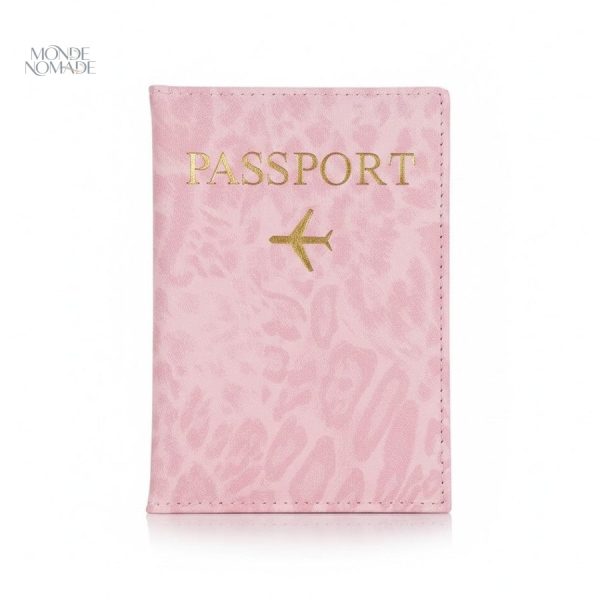 Étui pour passeport au motif animalier léopard