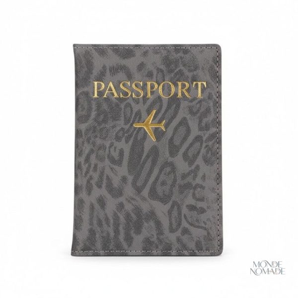 Protège-passeport motif animal léopard