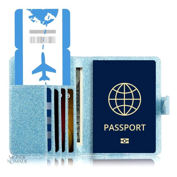 Élégant protège passeport avec finition pailletée