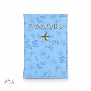 Protège passeport motif papillons