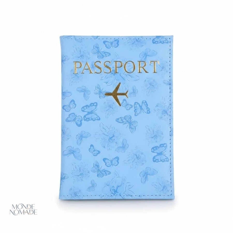 Protège passeport motif papillons