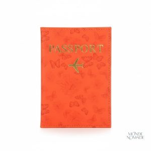 Protège passeport élégant, motifs papillons vibrants