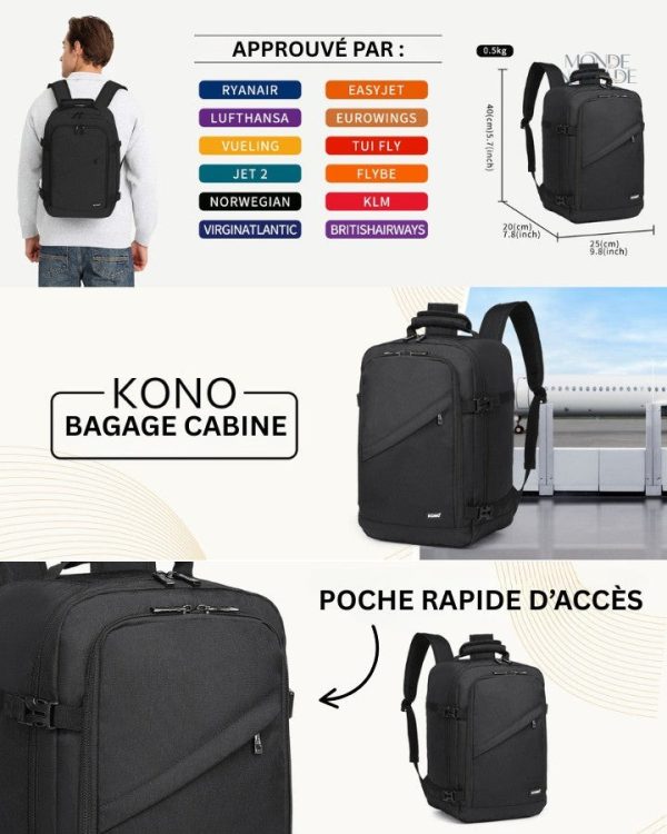 Sac à Dos polyvalent KONO, parfaite taille pour le voyage