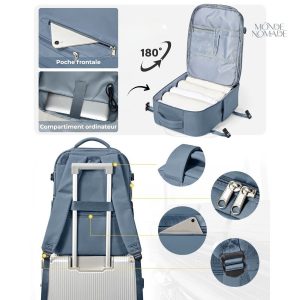 Sac à dos de voyage 45 cm, parfait pour les escapades
