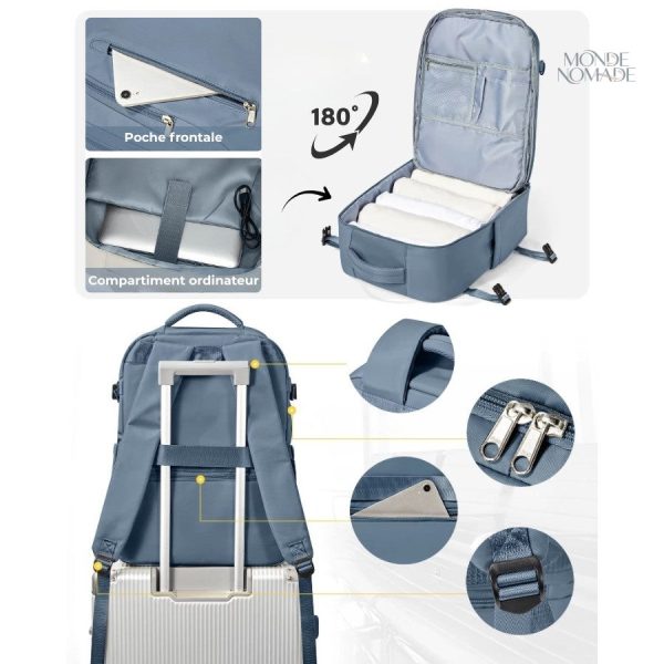Sac à dos de voyage 45 cm, parfait pour les escapades