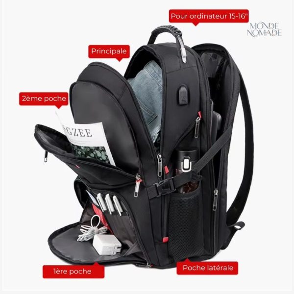 Sac à dos de voyage robuste, parfait pour les escapades en plein air
