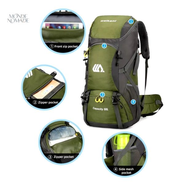 Sac à Dos 50L adapté aux voyageurs