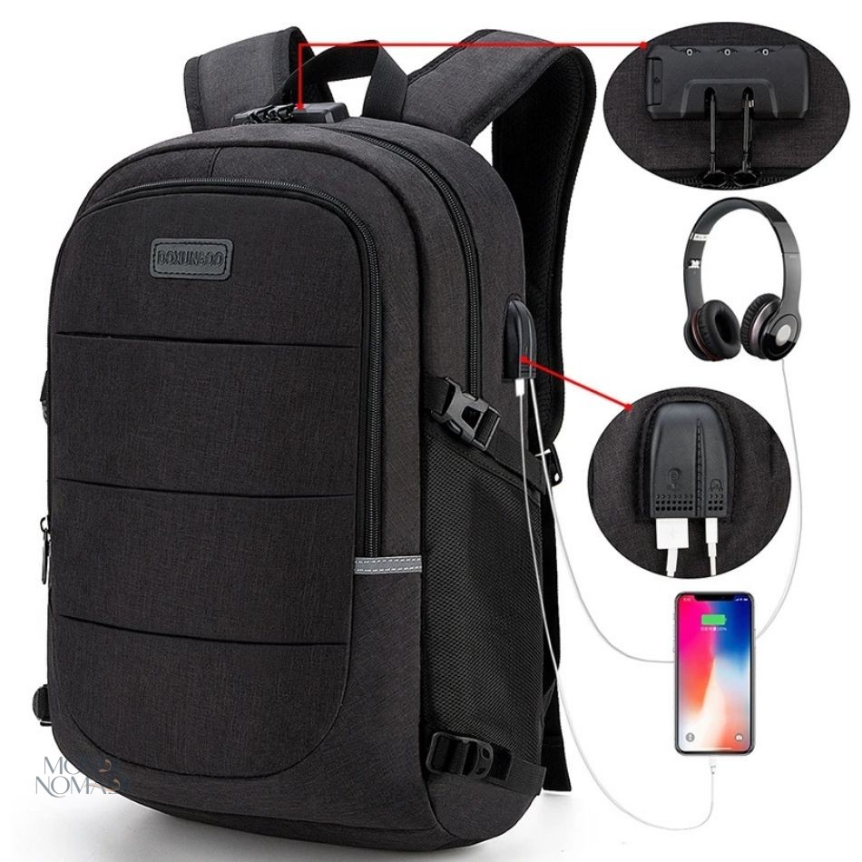 Sac à dos voyage avec fermeture à code 3 chiffres
